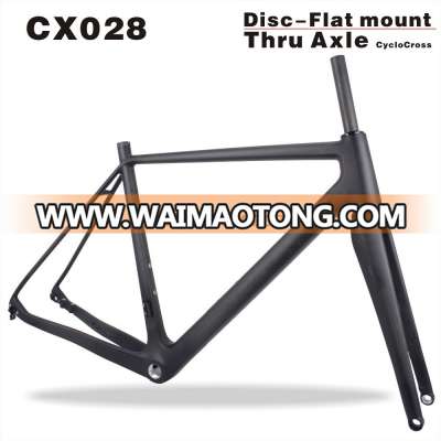 Chinese Carbon Frame,160mm Disc CX Bike Frame,Flar Mount cyclocross T700 Full Carbon Bicycle Frame